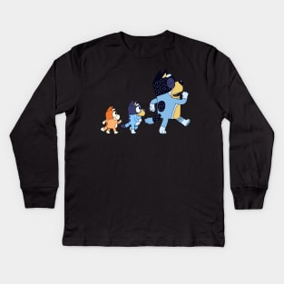 Bluey Walking Kids Long Sleeve T-Shirt